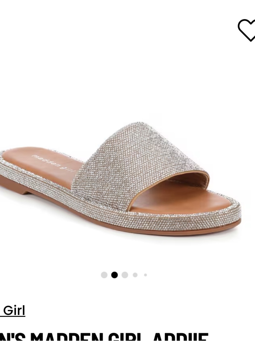 Madden Girl Silver Rhinestone Slide Sandal